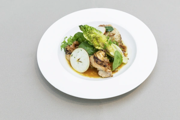 The Garden, fine dining, mat på tallrik